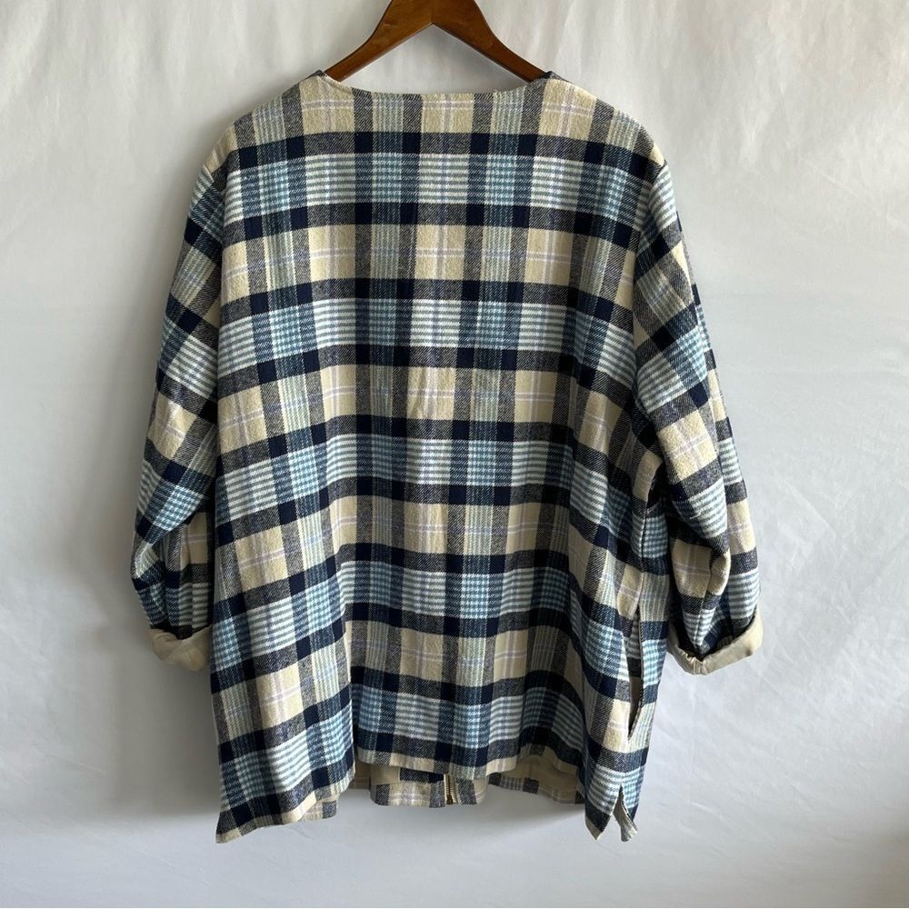 Blair Blue Tan & White Plaid Coat - Picture 7 of 10
